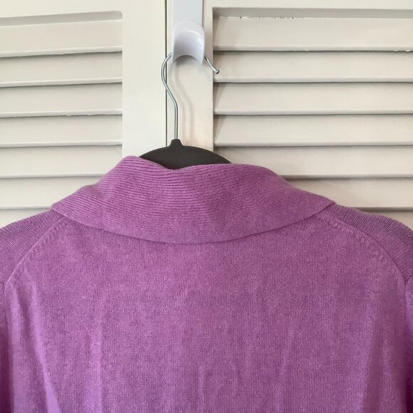 Women's cashmere sweater large shawl collar purple Edinburgh Woollen Mill EWM - Picture 4 of 5